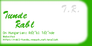 tunde rabl business card